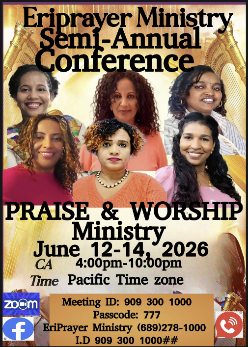 Eriprayer Ministry Semi-Annual Conference 2026 Praise and Worship Ministry poster